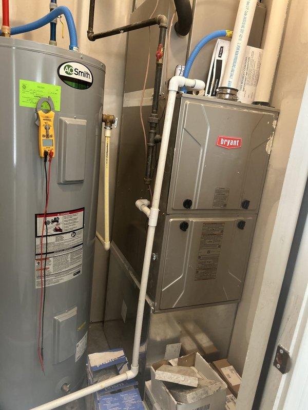 Completed comprehensive Care Plan tune-up on dual HVAC systems: System 1 (garage closet-mounted Bryant gas furnace/heat pump requiring 1x16x25x1 filter) and System 2 (attic-mounted air handler/heat pump requiring 5x12x12x1 filters). Performed full preventive maintenance inspection, system diagnostics, and operational testing on both units to ensure optimal performance and efficiency. Customer advised that filters are not included in Care Plan coverage.