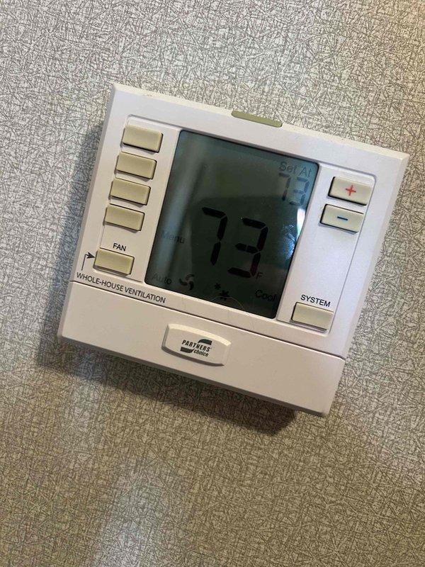 Completed Gold Level prepaid maintenance on single-system heat pump/air handler unit located in hallway. Performed comprehensive inspection and maintenance procedures per club membership agreement, verified system operation with thermostat set at 73°F, documented equipment specifications including BH14NB030-A model with serial number 1622X93636, and collected membership payment via check as arranged.