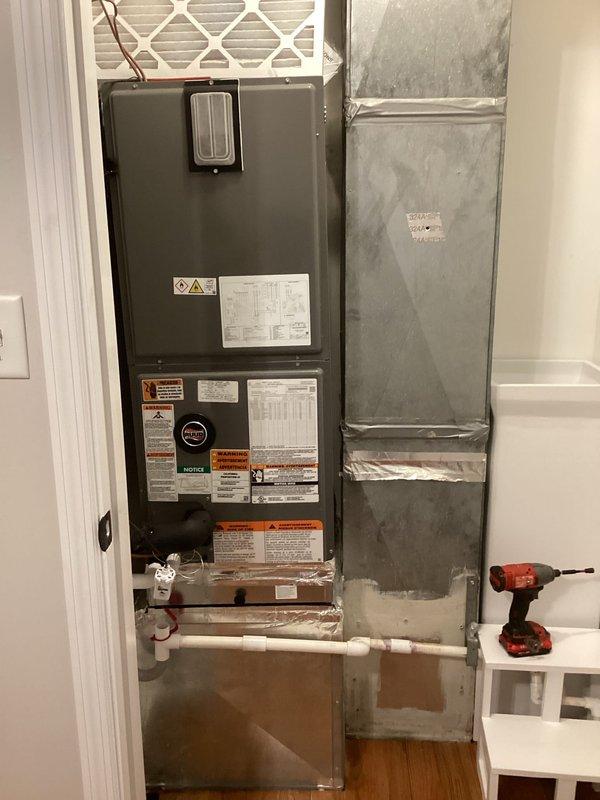 Completed Gold Level preventive maintenance on single-zone residential heat pump and air handler system. Performed comprehensive system inspection including temperature differential measurements, verified proper airflow through ductwork and plenum connections, inspected condensate drain lines for proper operation, and documented equipment condition with thermal readings showing system operating at 233°F. All components found operating within manufacturer specifications with no immediate repairs required.