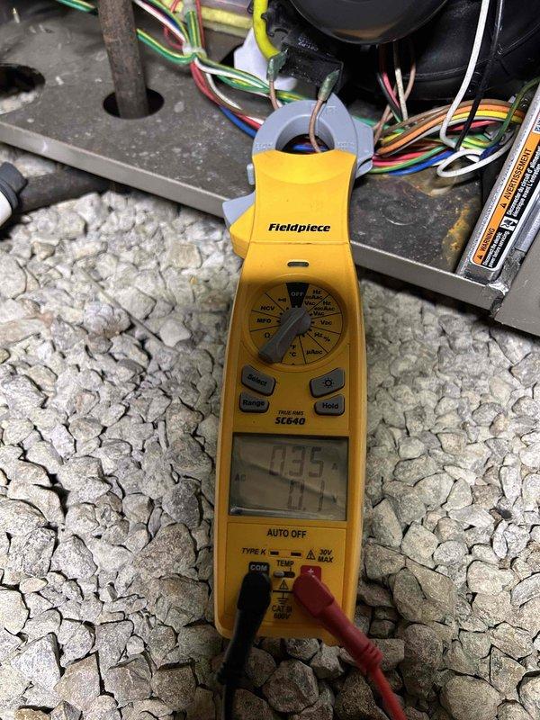 Completed comprehensive Care Plan tune-up on attic-installed air conditioning system and gas furnace unit. Performed electrical diagnostics using digital multimeter to verify voltage, amperage, and capacitor functionality across all system components. Conducted combustion analysis on gas furnace to measure efficiency parameters including CO2, CO, and O2 levels, ensuring safe operation and optimal performance. Customer provided replacement air filters in 16x25x1 and 14x25x1 sizes for installation during maintenance visit.