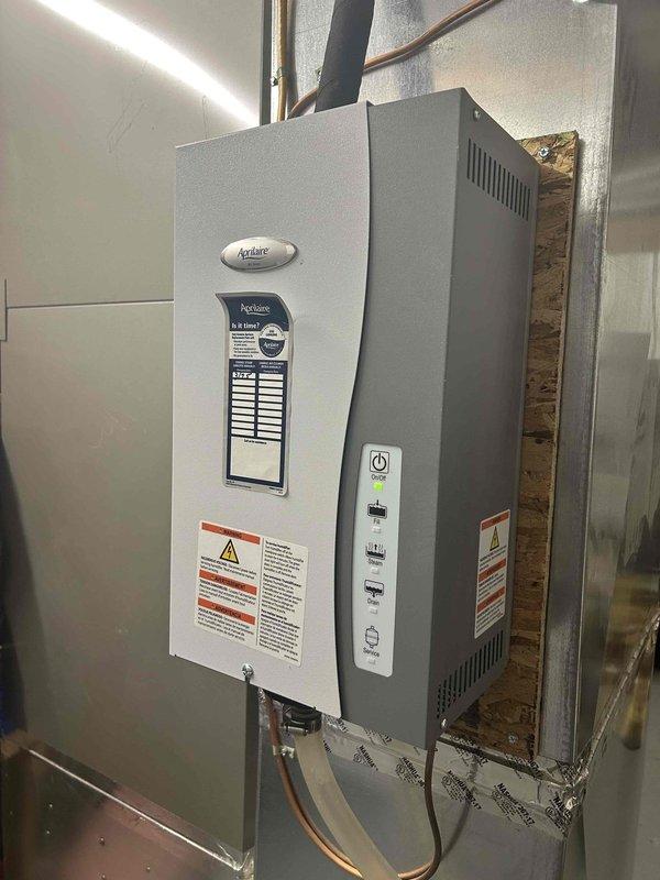 Completed Gold Level prepaid maintenance on two-system home consisting of mini-split heat pump units. Performed comprehensive tune-up procedures on both indoor air handlers, including temperature differential testing with digital thermometer showing proper operation at 37.2°F. Inspected wall-mounted mini-split heads for proper airflow and verified all control functions operating correctly. Evaluated Aprilaire equipment installation and associated ductwork in mechanical room, confirming proper mounting and connections. Customer providing their own filters as specified in maintenance agreement. All systems tested and found operating within manufacturer specifications with no deficiencies noted at time of service.
