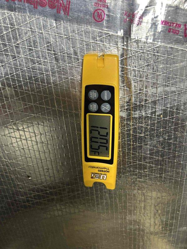 Completed comprehensive heating season maintenance on gas furnace system located in crawlspace. Performed complete system inspection including combustion analysis with digital meter reading 380 PPM, verified proper flame operation, and checked heat exchanger integrity. Measured supply air temperature at 45°F using calibrated digital thermometer to confirm system standby temperature prior to operation. Inspected all electrical connections, tested safety controls, and verified proper system cycling. Replaced customer-provided 16x25x1 air filter and properly disposed of old filter per customer request. All heating components tested and operating within manufacturer specifications for winter season operation.