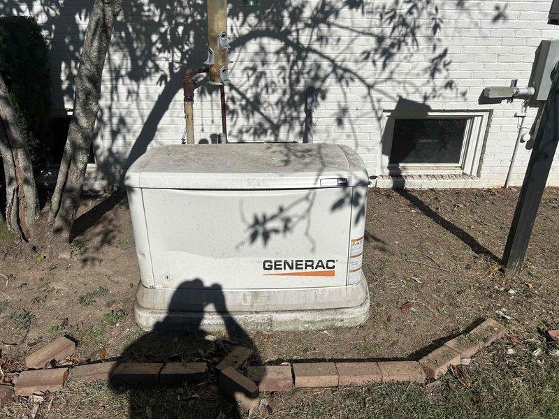 Responded to service call for Generac backup generator with red warning light and oil leak. Performed comprehensive inspection of generator unit and transfer switch panel, identified oil leak source, completed necessary repairs, and conducted full preventive maintenance service including fluid level checks, filter inspection, electrical connections verification, and operational testing to restore unit to proper working condition.