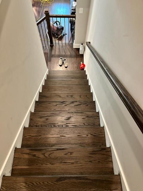 We sanded and stained the stairs at this home in Mableton, GA.