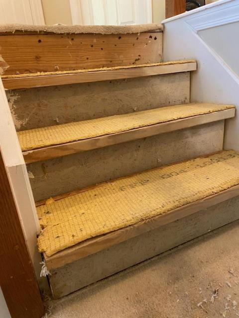 Started this project in Norcross, GA today by repairing a section of handrail and demoing and installing new stair treads and risers, for this staircase renovation.  Started this project in Norcross, GA today by repairing a section of handrail and demoing and installing new stair treads and risers, for this staircase renovation.