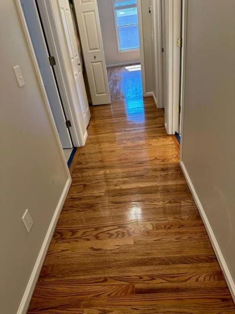 Sand and finished new and existing hardwood with stain color, special walnut, at this home in Kennesaw, GA. Sand and finished new and existing hardwood with stain color, special walnut, at this home in Kennesaw, GA.