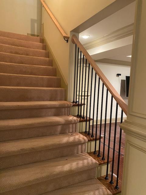 Demoed and installed new handrails and iron balusters, at this home in Alpharetta, GA. 
