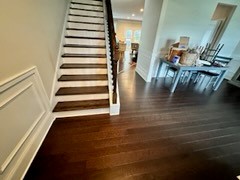 Beautiful chocolate engineered hardwood, installed in Dallas, GA. 