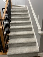 In Acworth, GA, installing carpet in several rooms and on stairs. In Acworth, GA, installing carpet in several rooms and on stairs.