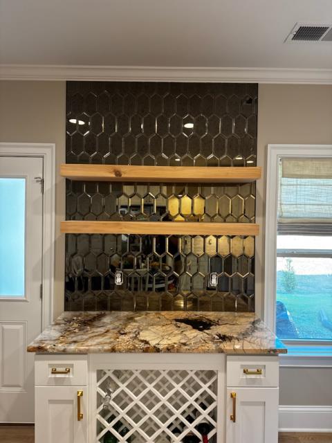 Beautiful tile backsplashes, installed in two areas of this homes kitchen in Villa Rica, GA.