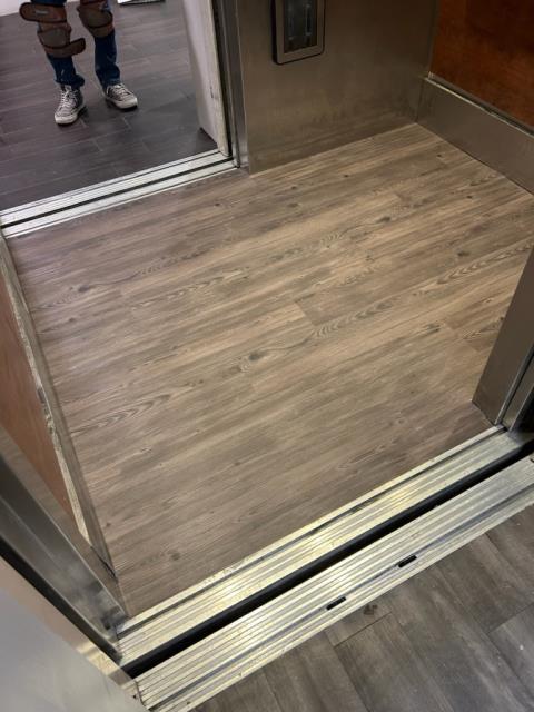 Installed new glue down luxury vinyl plank in 2 elevators in a commercial space in Atlanta, GA. Installed new glue down luxury vinyl plank in 2 elevators in a commercial space in Atlanta, GA.