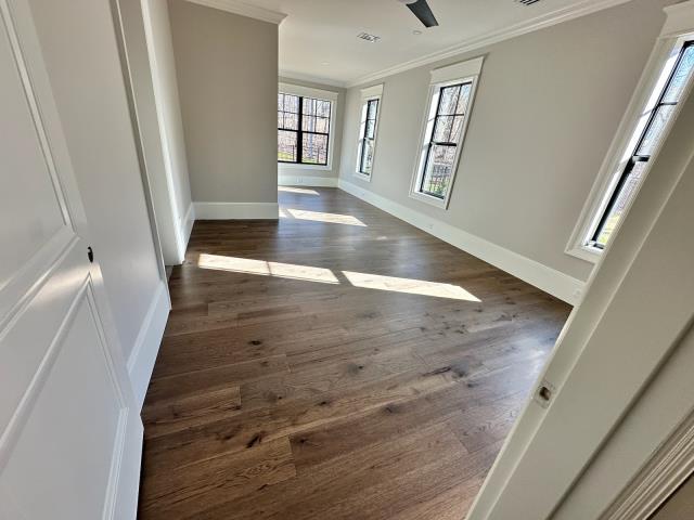 We installed glue down engineered pecan hardwood at this new home build in Winston, GA.