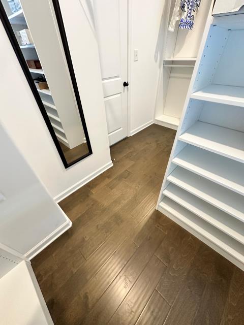 
We removed the carpet in the master bedroom and closet and installed glued down engineered hardwood that matches the other wood throughout the home in Palmetto, GA.