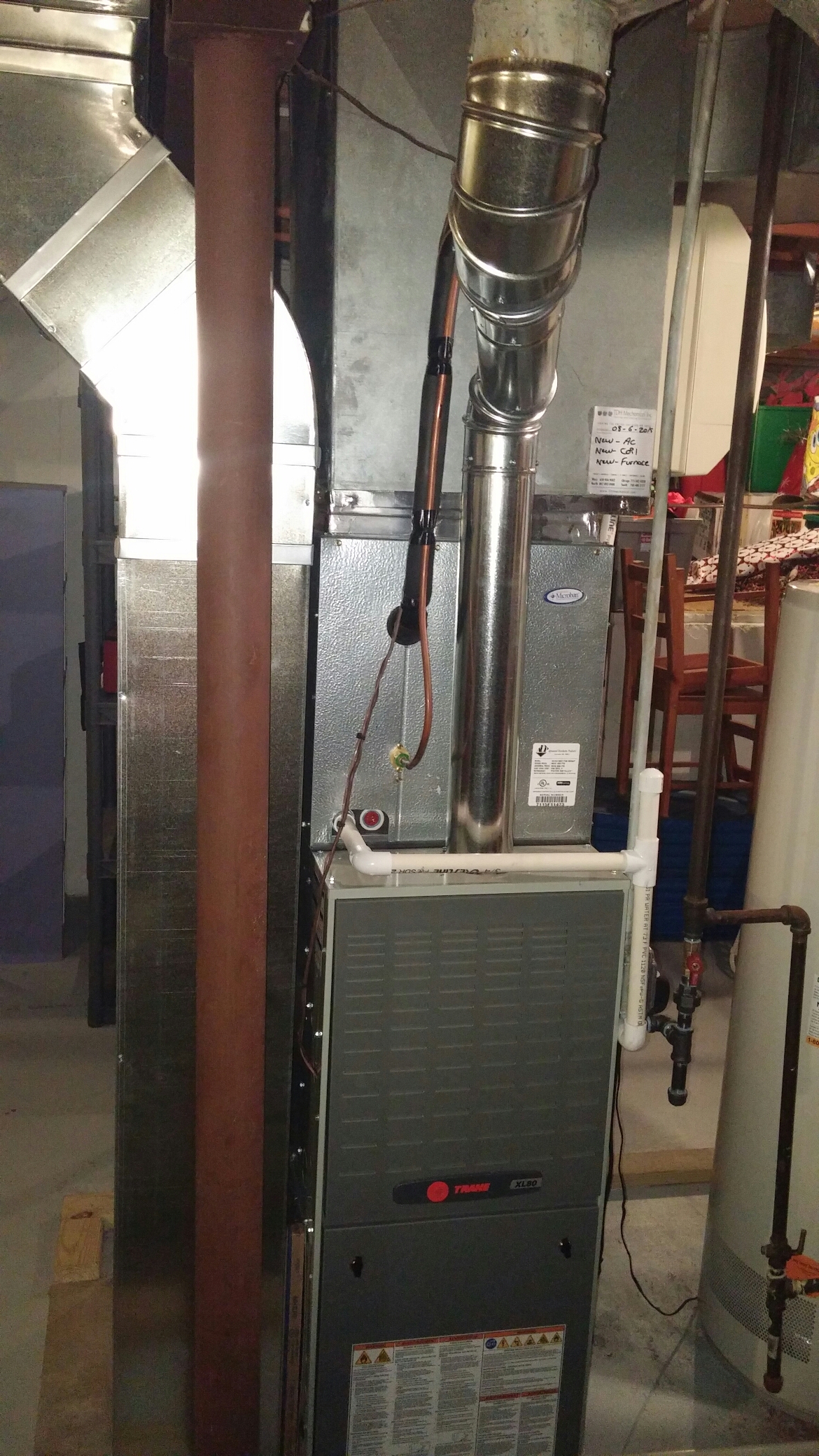 Installed furnace and ac