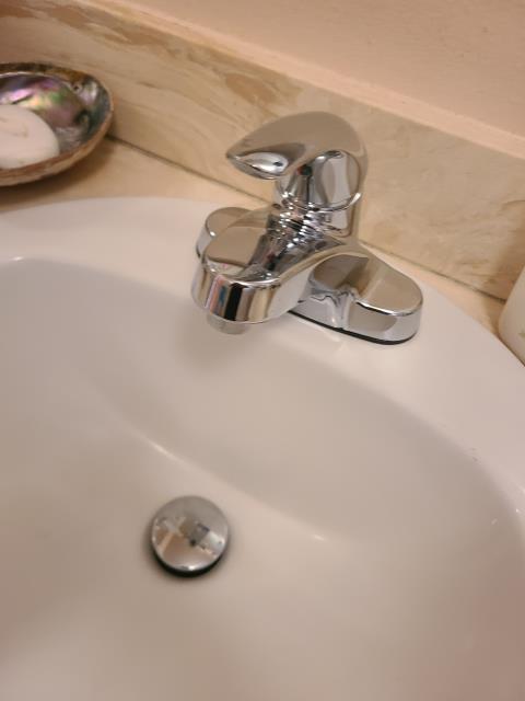 Replaced faucet for 2 bathrooms: removed old faucet and installed new Pfister single handle faucets for the hallway bathroom and master bathroom. We also installed the new pop-up assemblies that comes with the faucets. 90 day warranty.
