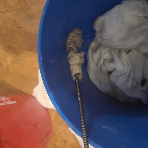 Called for a clogged sink. Upon arrival, tested the sink and found it was not draining properly and also backing up into the laundry drain. We had move laundry out and ran a cable through the laundry drain and were able to clear the clog. After clearing, tested both the sink and laundry drain, and confirmed everything is now draining properly.