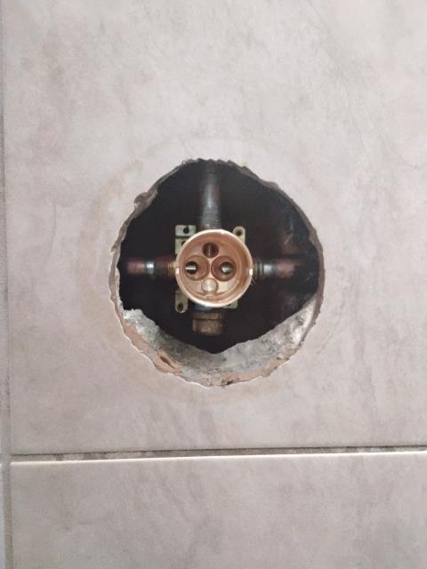 Call out for a leaking bathroom faucet  and shower. removed and replace cold and hot stems on widespread lave faucet in downstairs bathroom. Removed and replace leaking complete shower valve in master bathroom. 