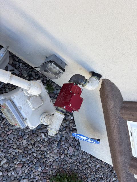 Upland, CA - Installed a new inch and a half earthquake emergency shutoff valve for whole house. Reworked gas pipe to fit new earthquake valve in. 1 year warranty on workmanship. Bow Tie Plumbing is not responsible for stucco patch or paint. Upland, CA - Installed a new inch and a half earthquake emergency shutoff valve for whole house. Reworked gas pipe to fit new earthquake valve in. 1 year warranty on workmanship. Bow Tie Plumbing is not responsible for stucco patch or paint.