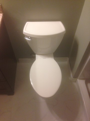 Plumbing replacement call. Install new American Standard toilet. 