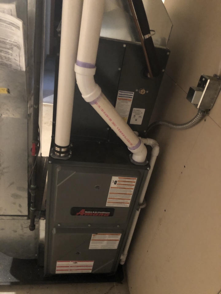 Installed high efficiency Amana furnace, programmable thermostat and ac coil in Comstock Park, MI.