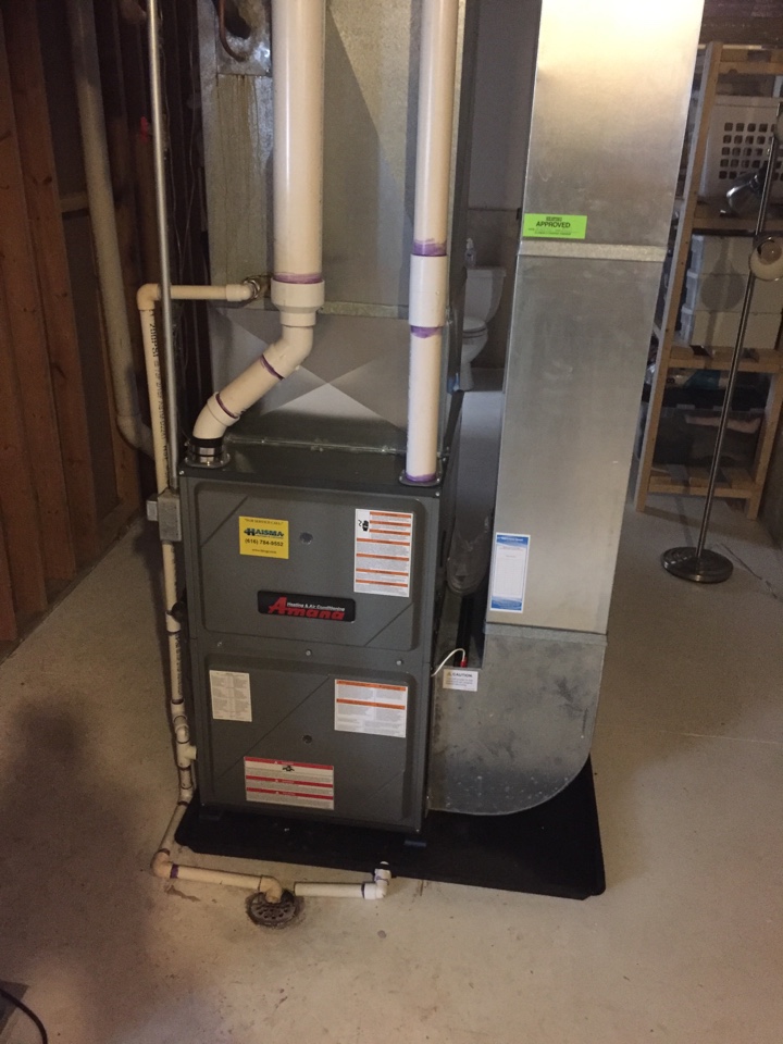 Installation of a new high efficiency furnace.
