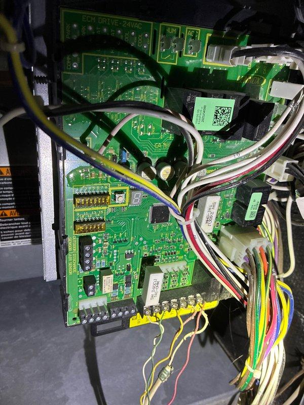 Performed scheduled MVP Heating maintenance visit. Inspected ECM drive control board and associated electrical components. Used specialized tool to verify connections and functionality of the 24VAC control system.