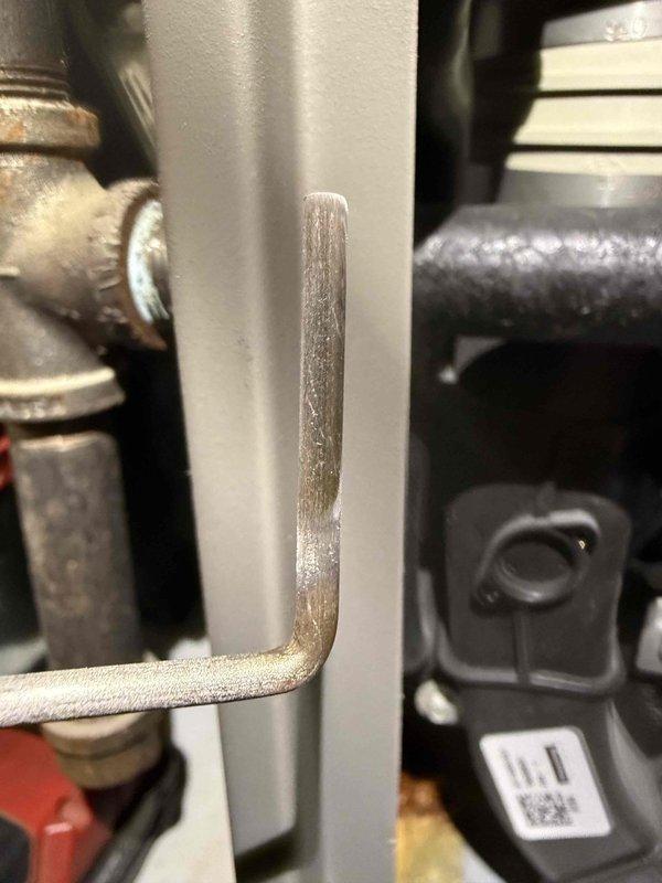 Performed scheduled MVP maintenance service on 6-year-old furnace system. Inspected fan assembly, confirming proper operation of blower and motor shaft. Examined heat exchanger connections and insulated ducting for signs of wear; noted minor oxidation on metal components but all systems functioning within normal parameters.