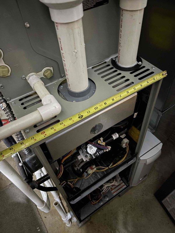 Performed furnace replacement estimate due to 13-year-old unit with cracked heat exchanger. Inspected existing system dimensions and electrical panel to determine appropriate replacement options. Homeowner Mario approved estimate with Loyalty Rewards Discount applied.