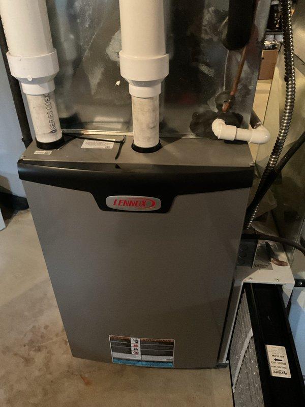 Performed scheduled MVP Heating maintenance service on Lennox furnace system. Conducted visual inspection of main unit and PVC ventilation assembly, followed by inspection of internal control board and electrical connections to ensure proper functionality. Service was rescheduled from previous appointment on 12/2.