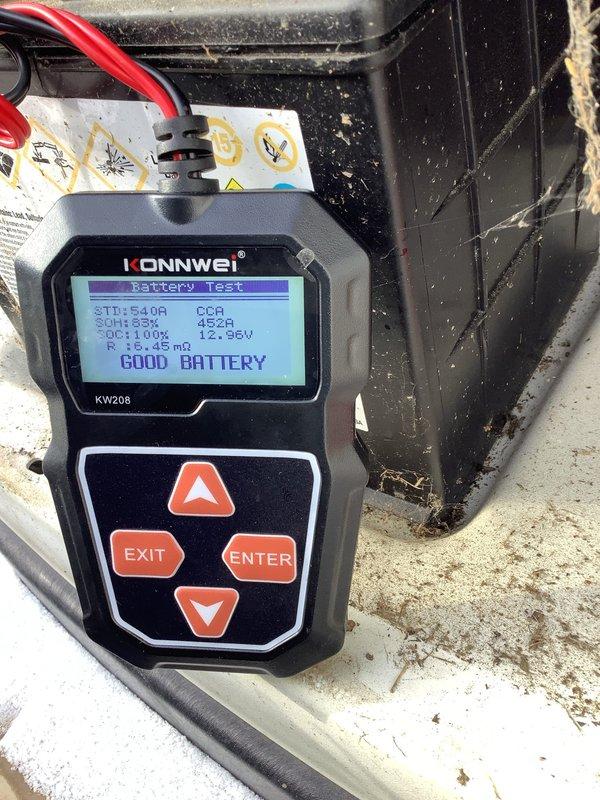 Performed scheduled preventative maintenance on residential generator. Conducted comprehensive battery diagnostics using KONNWEI KW208 tester which confirmed battery is in good working condition with 12.96V reading. Inspected exterior unit housing, verified proper indicator light functioning, and checked all connections and ventilation systems for optimal performance.