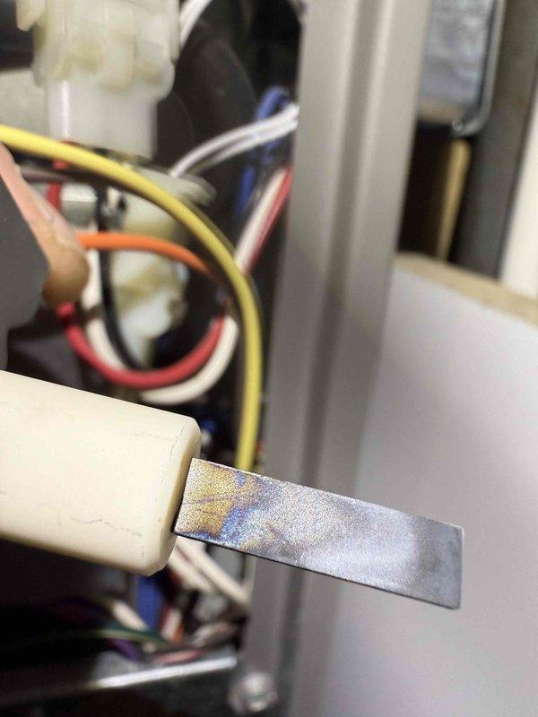 Responded to service call for 6-year-old furnace not operating properly. Upon inspection, identified faulty limit switch with damaged wiring insulation and discolored electrical contacts. Replaced limit switch, tested system operation, and verified proper heating function.