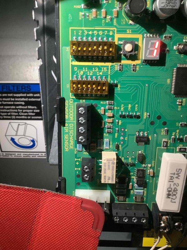 Performed scheduled furnace maintenance including inspection of ductwork for disconnects. Inspected blower wheel assembly for proper operation and examined control board with DIP switches and display components for functionality. Service completed after initial rescheduling from previous appointment.