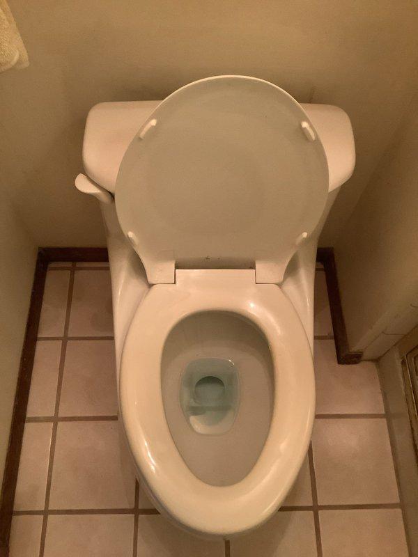 Successfully installed two Champion toilets (Model #2034314.020) as requested by the customer, replacing the previous fixtures. Both units were properly installed, secured to the floor, and tested to ensure proper water flow and flushing capacity with the requested 2.6 gallon American Standard Super Flush system.