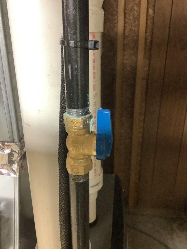 Completed installation of a new 90% efficient furnace with proper PVC venting system. Installed a brass shutoff valve with blue handle on the gas line and ensured all connections were secure. System was tested and is functioning according to manufacturer specifications.