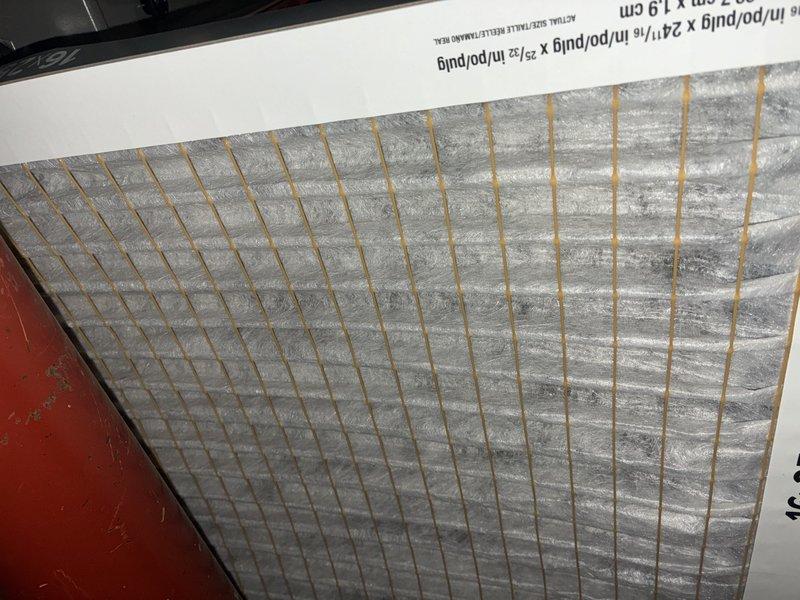 Performed preventative maintenance on 9-year-old furnace system. Inspected and replaced air filter with new pleated filter. Checked Aprilaire humidifier installation, ensuring proper connection to copper tubing and verifying control panel functionality. System is operating normally with MVP valid through 2025.