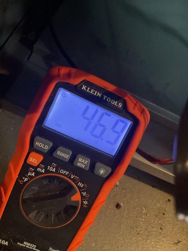Performed routine maintenance on 10-year-old heating system. Conducted electrical testing with multimeter confirming proper voltage readings of 109V. Inspected ignition system and flame sensor, cleaning components as necessary to ensure optimal system performance.