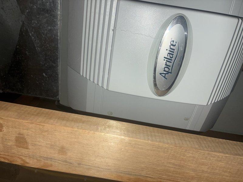 Performed scheduled MVP Heating maintenance visit on 1-year-old system. Confirmed right humidity levels at multiple locations. Inspected PVC condensate drainage system and verified proper installation of connecting pipes and fittings. Examined Aprilaire humidifier unit for optimal operation and performance.