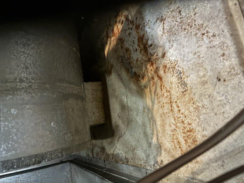 Performed scheduled maintenance on two gas furnaces per MVP fulfillment requirements. Inspection revealed significant rust and corrosion on heat exchanger surfaces and adjacent components. Documented evidence of moisture damage and metal deterioration with photos for customer records. Recommend further evaluation of heat exchanger integrity due to advanced corrosion observed.