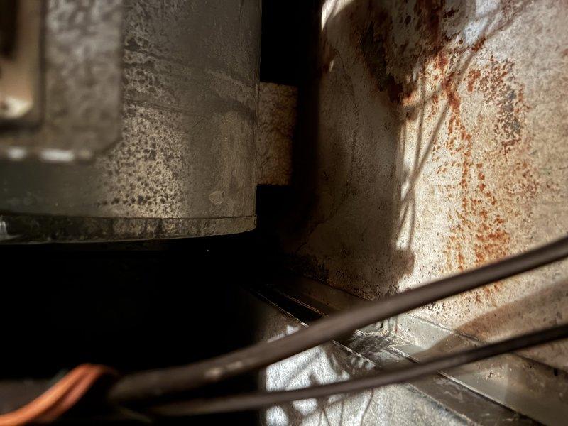 Performed scheduled maintenance on two gas furnaces per MVP fulfillment requirements. Inspection revealed significant rust and corrosion on heat exchanger surfaces and adjacent components. Documented evidence of moisture damage and metal deterioration with photos for customer records. Recommend further evaluation of heat exchanger integrity due to advanced corrosion observed.