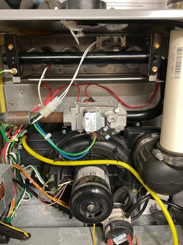 Performed annual heating maintenance on Tempstar system (approximately 10 years old). Inspected control board, wiring connections, and gas valve assembly for proper operation. System is functioning correctly with all components in working order. Completed comprehensive tune-up service with no issues identified.