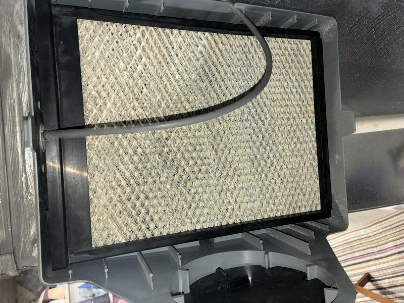 Completed scheduled maintenance on 8-year-old furnace. Inspected and documented condition of air filter, which showed normal usage wear with some particle accumulation in the filtration media. Filter housing and mounting system appear to be functioning properly with no issues noted.