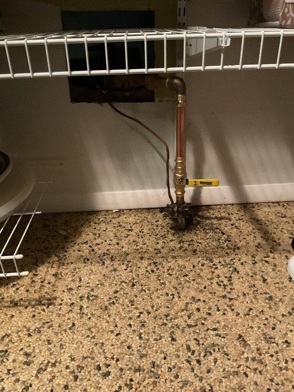 Responded to emergency service call to replace main water valve and humidifier valve located above water heater before scheduled water shutoff. Successfully installed new brass valve assembly on copper supply line with proper fittings and verified secure connections. Completed installation with no leaks observed during testing.