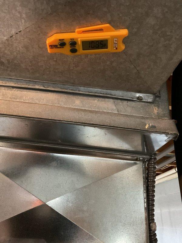 Performed scheduled furnace maintenance service that had been rescheduled. Conducted system diagnostic testing with digital instruments showing 100.9% efficiency reading. Inspected and verified proper condition of PVC venting connections including the elbow joint and T-junction components.