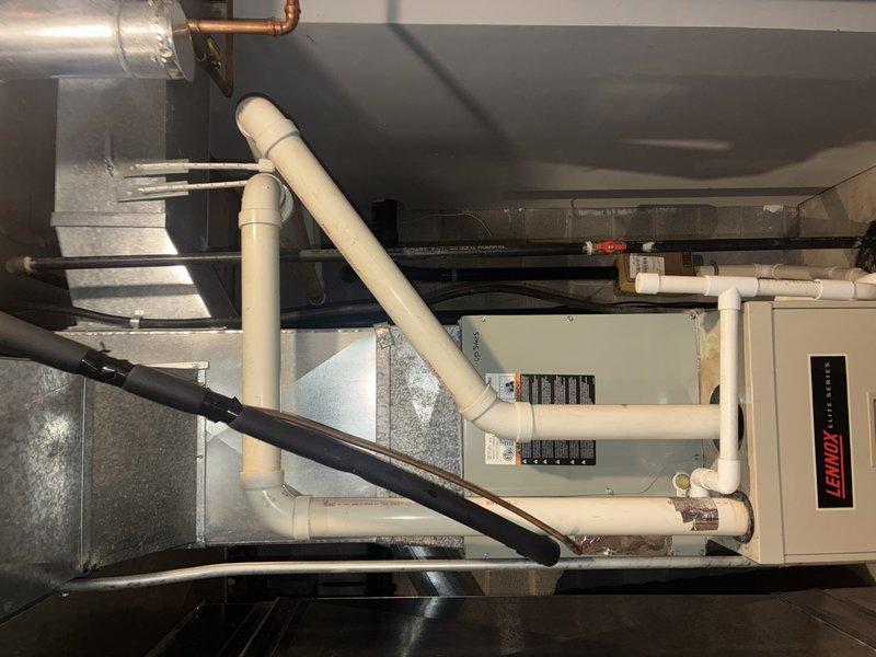 Performed routine maintenance tune-up on a new Lennox furnace under MVP membership. Inspected full HVAC system including ductwork, PVC drainage pipes, and electrical connections. Checked and cleaned humidifier filter, ensuring proper function of all components.