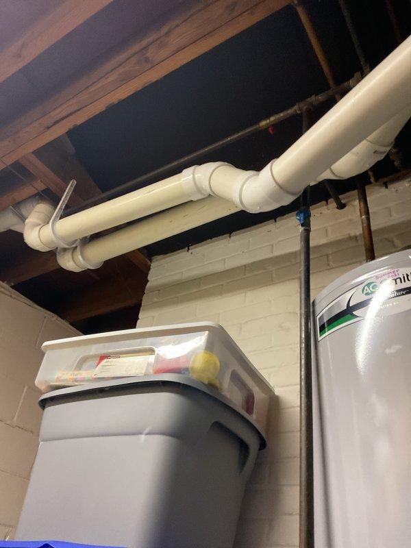 Performed scheduled BS-MVP heating maintenance visit. Inspected furnace interior components including wiring connections and metal housing structure. Visual examination of utility area revealed properly installed PVC venting system with all joints secure. System appears to be functioning normally with no immediate concerns identified.