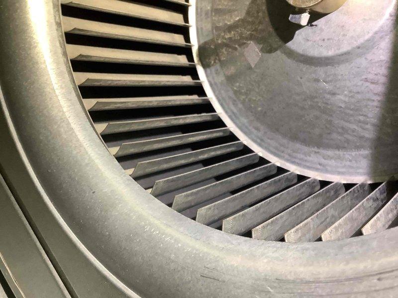 Performed scheduled BS-MVP heating maintenance on 5-year-old system. Inspected and cleaned blower wheel assembly which showed normal dust accumulation. Checked control board functionality including DIP switch settings and sensor connections. Service was rescheduled from 11/10 to 01/15.
