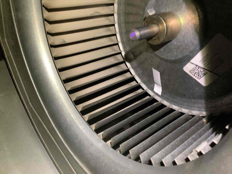 Performed scheduled maintenance visit on 6-year-old heating system. Inspected control board circuitry and DIP switch settings, confirming proper electronic configuration. Examined blower wheel assembly for proper operation, noting normal wear but satisfactory condition with no immediate service concerns.