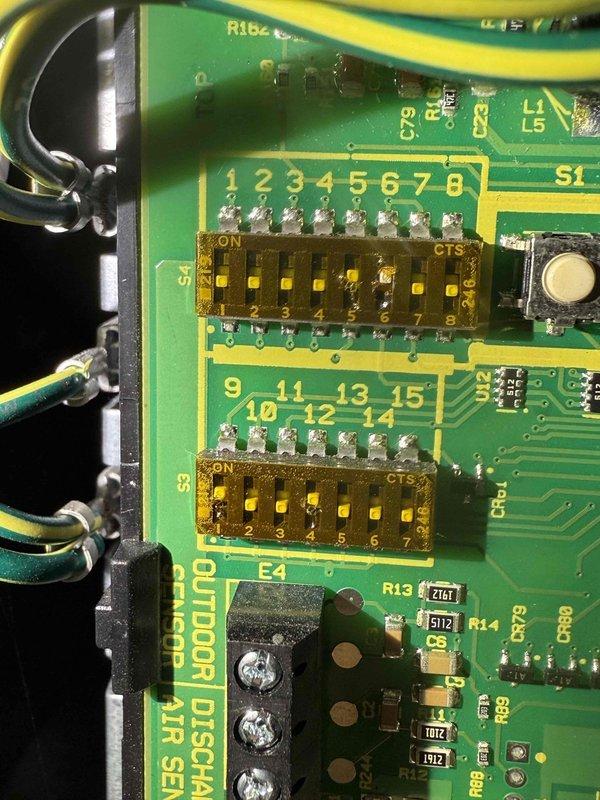 Performed scheduled MVP heating maintenance visit on 1-year-old system that was rescheduled from previous appointment. Inspected control board and DIP switch settings, checked wiring connections at terminal blocks, and examined blower motor assembly and ventilation components. All systems operating within normal parameters.