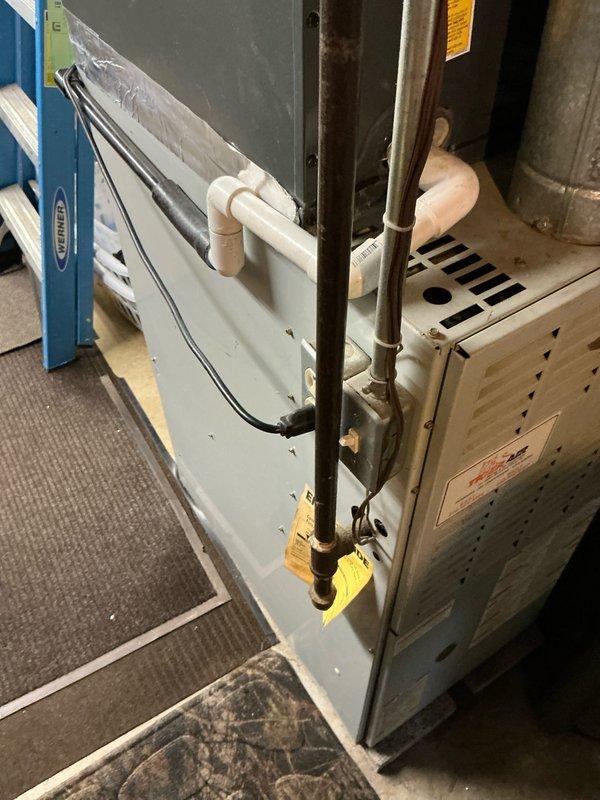 Completed estimate for customer requesting dual quotes - one for single stage 80% efficiency furnace replacement only, and another for complete HVAC system replacement. Inspected existing installation in basement utility area, noting current setup with associated ductwork, electrical connections, and plumbing. Discussed financing options including 0% interest possibilities for project implementation.