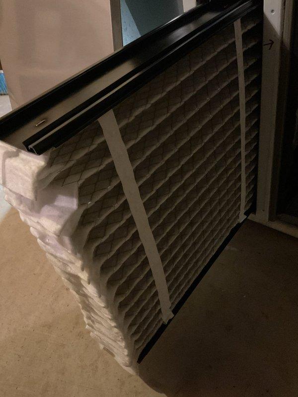 Performed routine maintenance on 8-year-old MVP gas furnace for Mr. [REDACTED]. Inspected system components and replaced air filter with new pleated filter, ensuring proper installation according to airflow direction indicators.